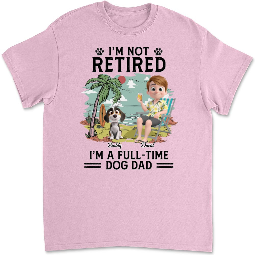 Full-time Dog Mom Dad Cartoon - Personalized Custom Unisex T-Shirt