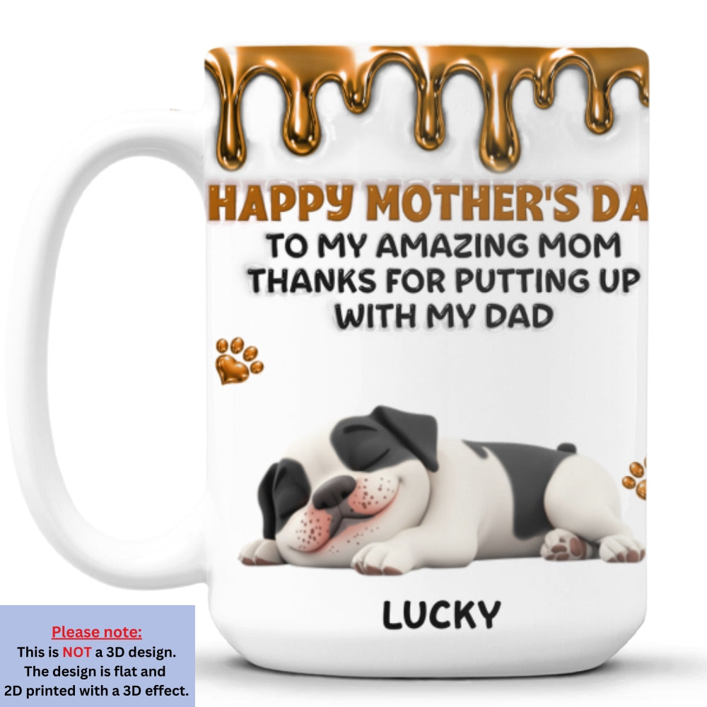 Wonderful Time Beside Dog Mom - Personalized Custom 3D Effect Coffee Mug