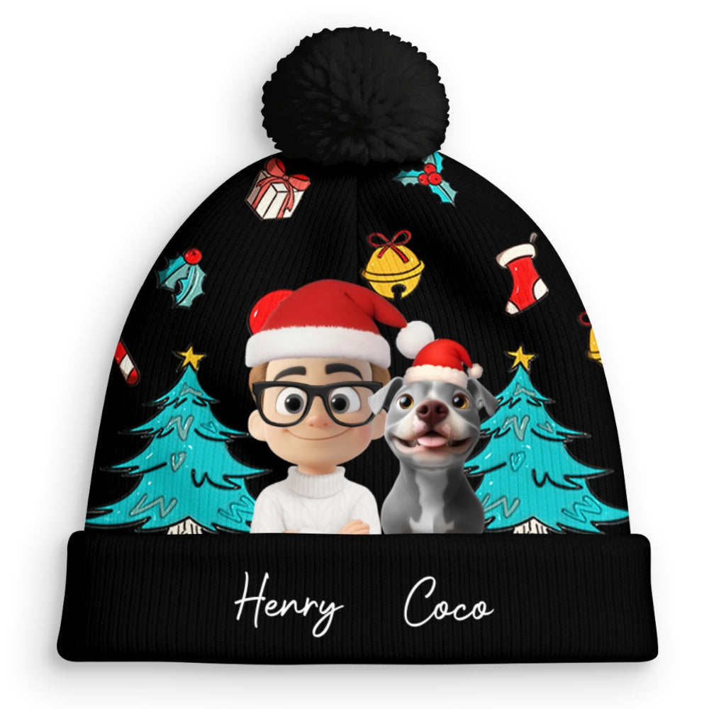 Santa Is Coming To Us - Personalized Custom Bobble Beanie Hat