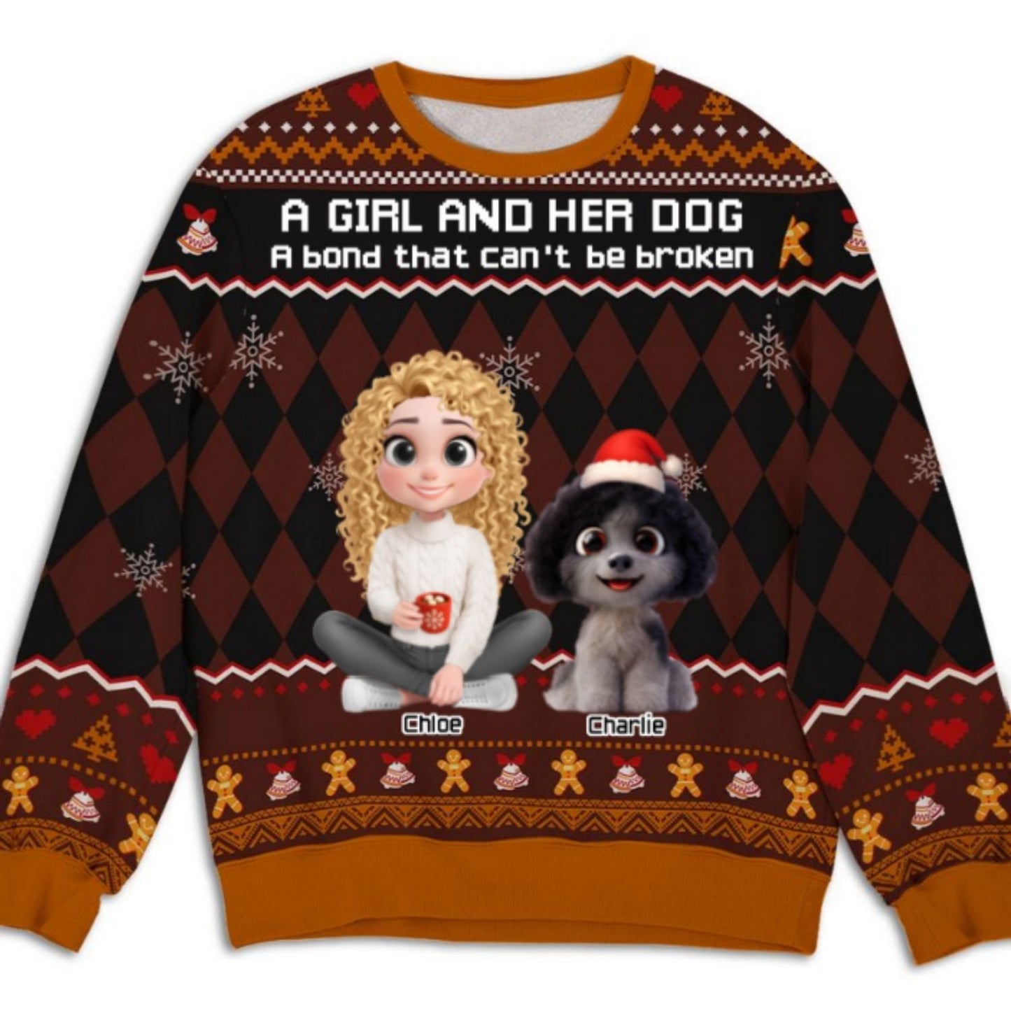 Just A Girl Who Loves Her Dog Christmas - Personalized Custom All-Over-Print Sweatshirt