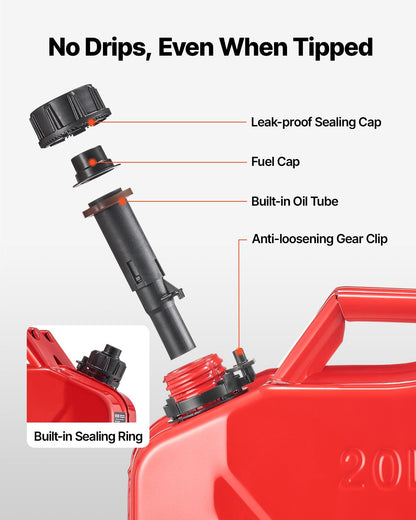 ⛽ Emergency Fuel, Always Ready: 20L Military-Style Steel Jerry Can with Spill-Free Spout! ⛽