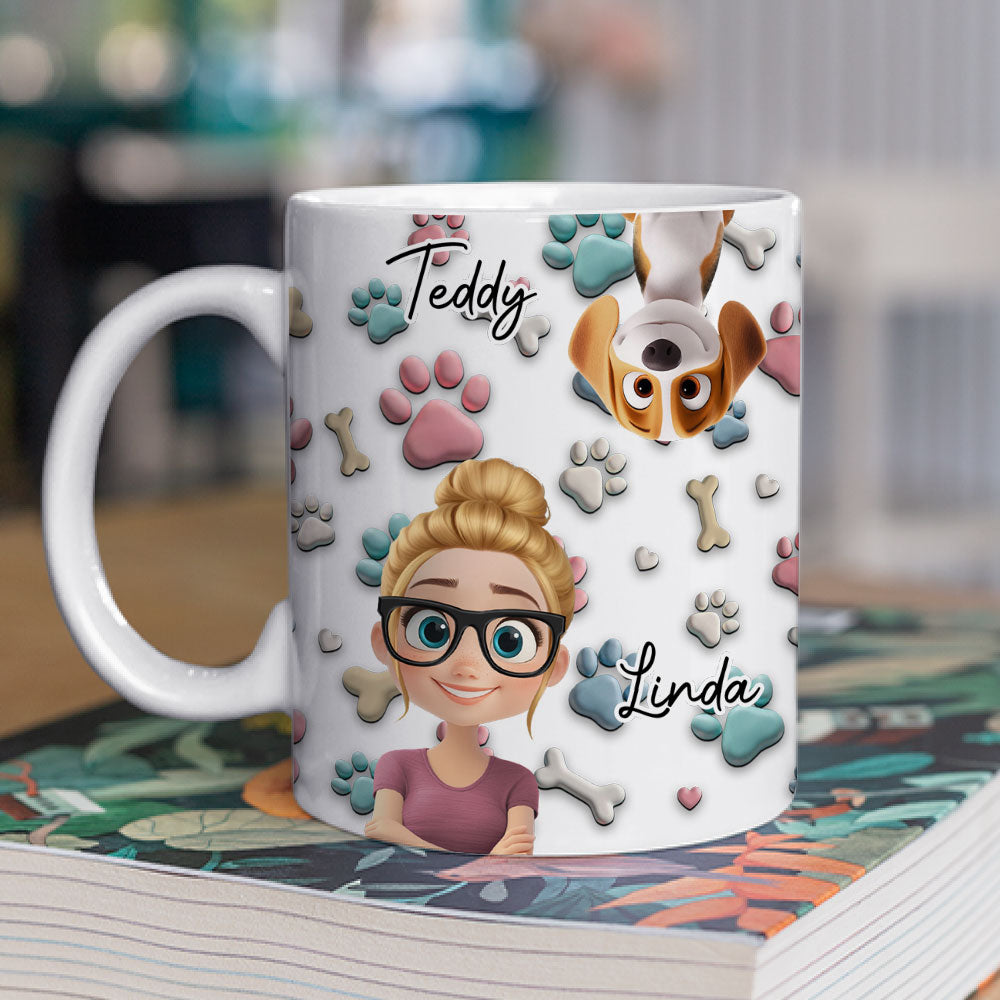 Dog And Human Cartoon - Personalized Custom Coffee Mug