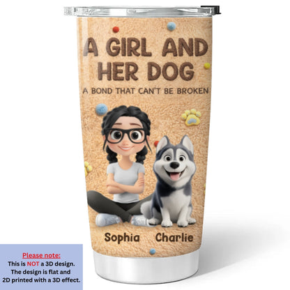 Stuffy Girl And Her Lovely Dogs - Personalized Custom 3D Effect Tumbler