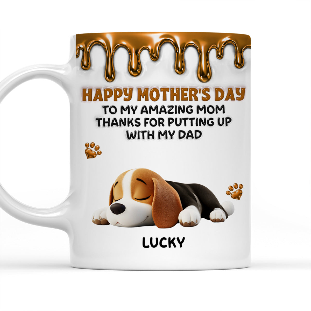 Wonderful Time Beside Dog Mom - Personalized Custom 3D Effect Coffee Mug