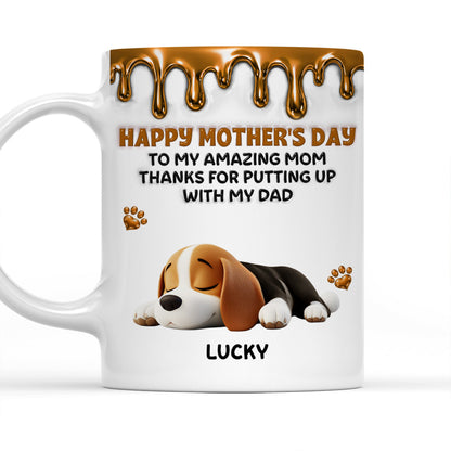 Wonderful Time Beside Dog Mom - Personalized Custom 3D Effect Coffee Mug