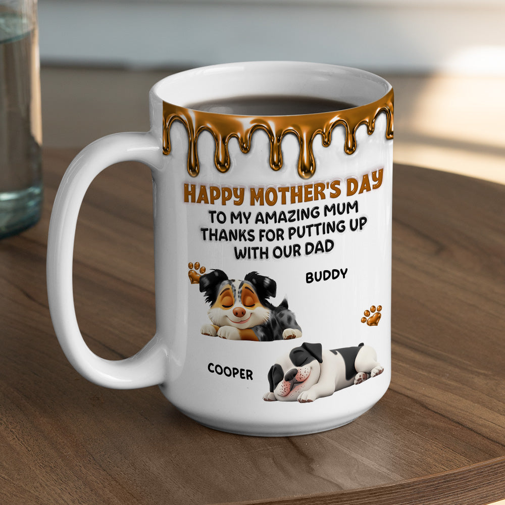 Wonderful Time Beside Dog Mom - Personalized Custom 3D Effect Coffee Mug