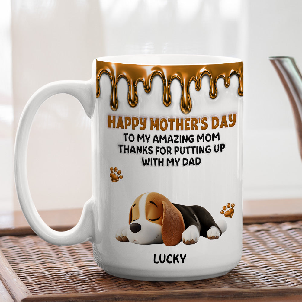 Wonderful Time Beside Dog Mom - Personalized Custom 3D Effect Coffee Mug
