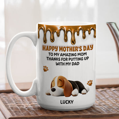 Wonderful Time Beside Dog Mom - Personalized Custom 3D Effect Coffee Mug
