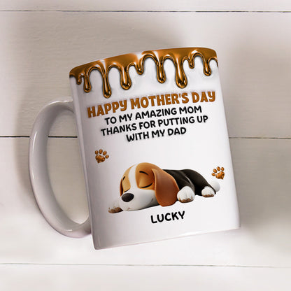Wonderful Time Beside Dog Mom - Personalized Custom 3D Effect Coffee Mug