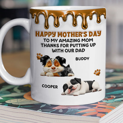 Wonderful Time Beside Dog Mom - Personalized Custom 3D Effect Coffee Mug
