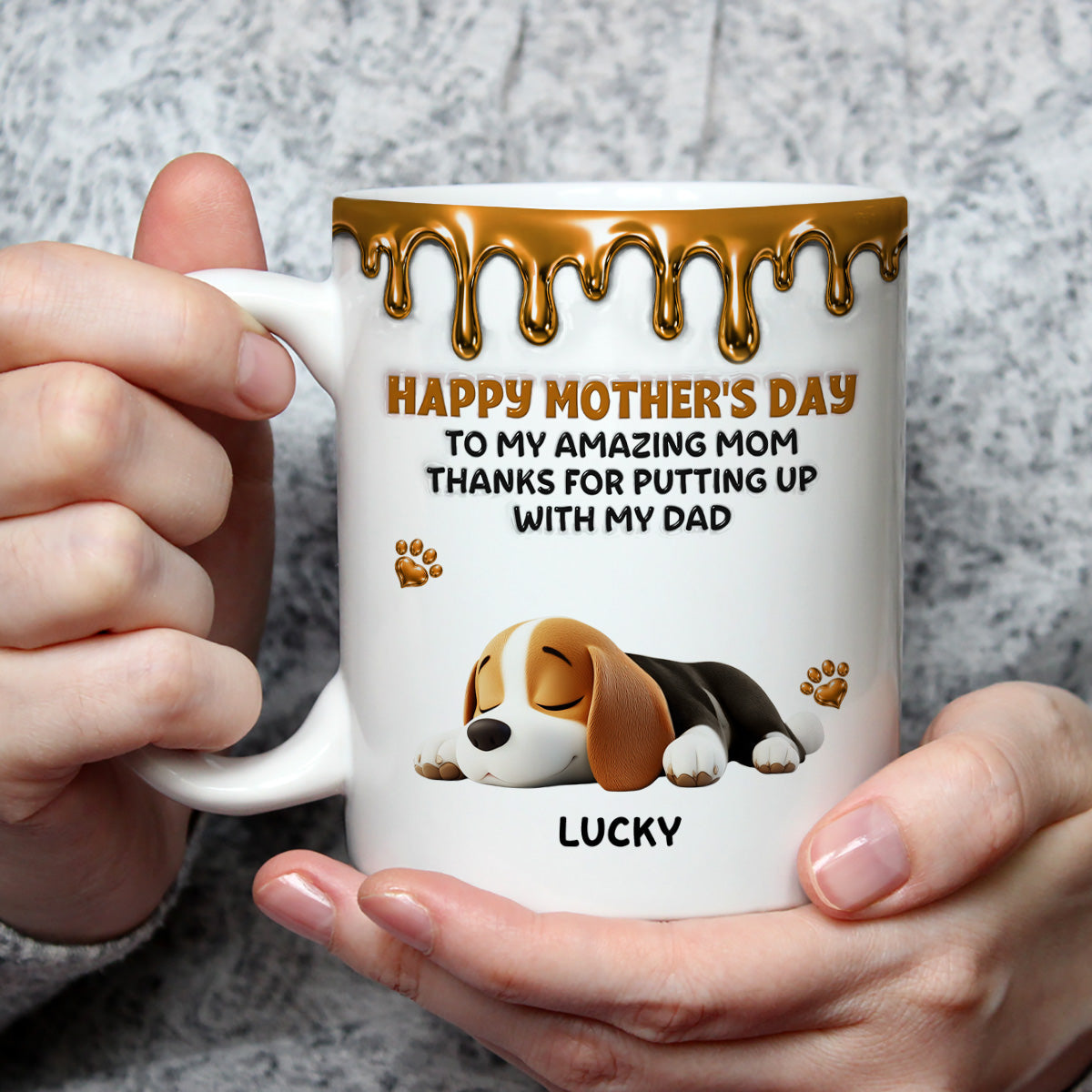 Wonderful Time Beside Dog Mom - Personalized Custom 3D Effect Coffee Mug