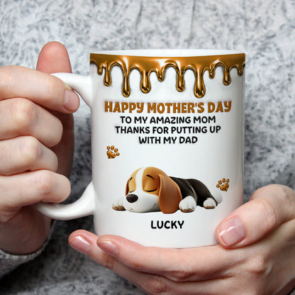 Wonderful Time Beside Dog Mom - Personalized Custom 3D Effect Coffee Mug