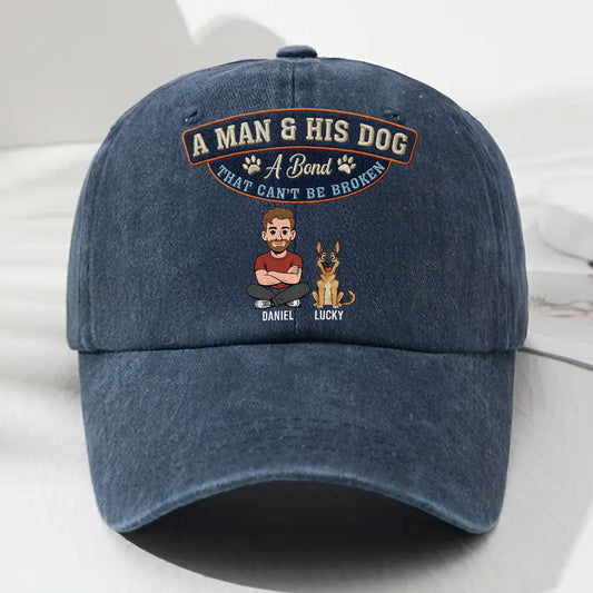 Forever My Dog - Personalized Custom Vintage Washed Denim Cap
