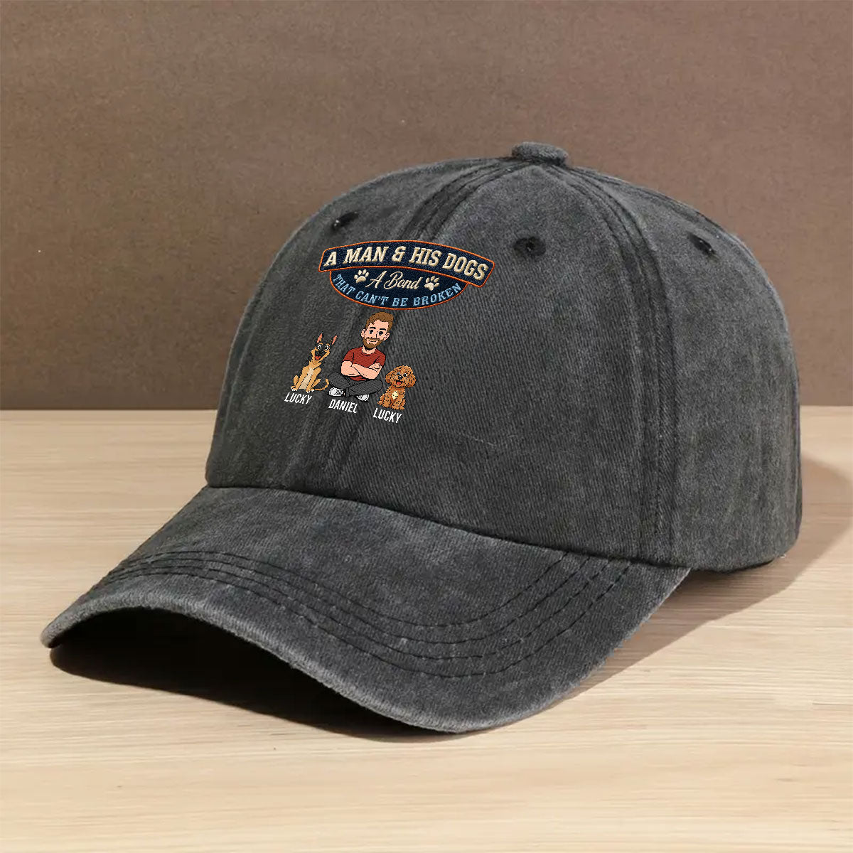 Forever My Dog - Personalized Custom Vintage Washed Denim Cap