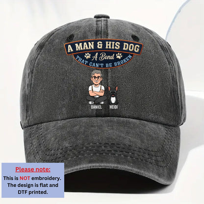 Forever My Dog - Personalized Custom Vintage Washed Denim Cap
