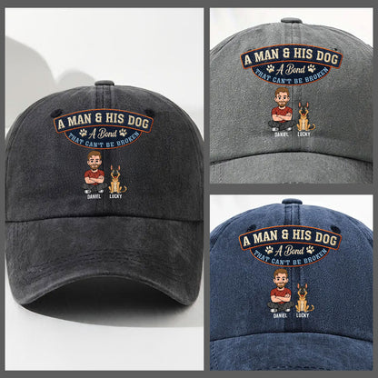 Forever My Dog - Personalized Custom Vintage Washed Denim Cap