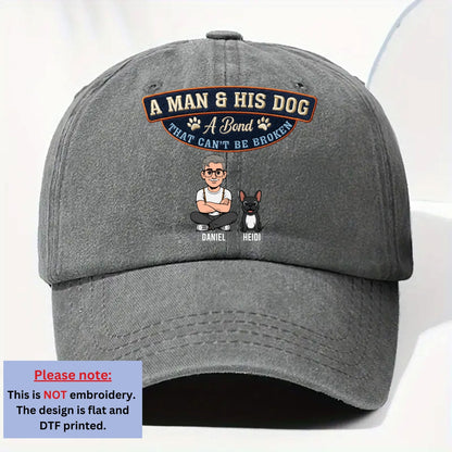 Forever My Dog - Personalized Custom Vintage Washed Denim Cap