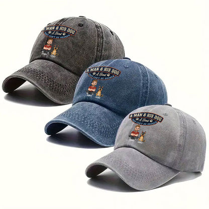 Forever My Dog - Personalized Custom Vintage Washed Denim Cap