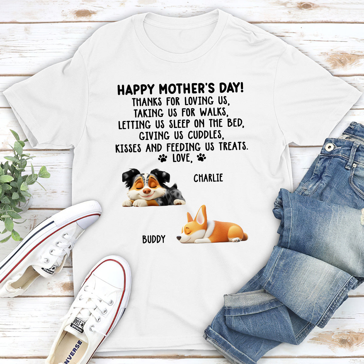Thanks For Loving Me Mom - Personalized Custom Unisex T-Shirt