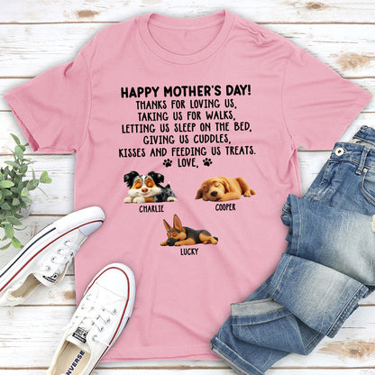 Thanks For Loving Me Mom - Personalized Custom Unisex T-Shirt