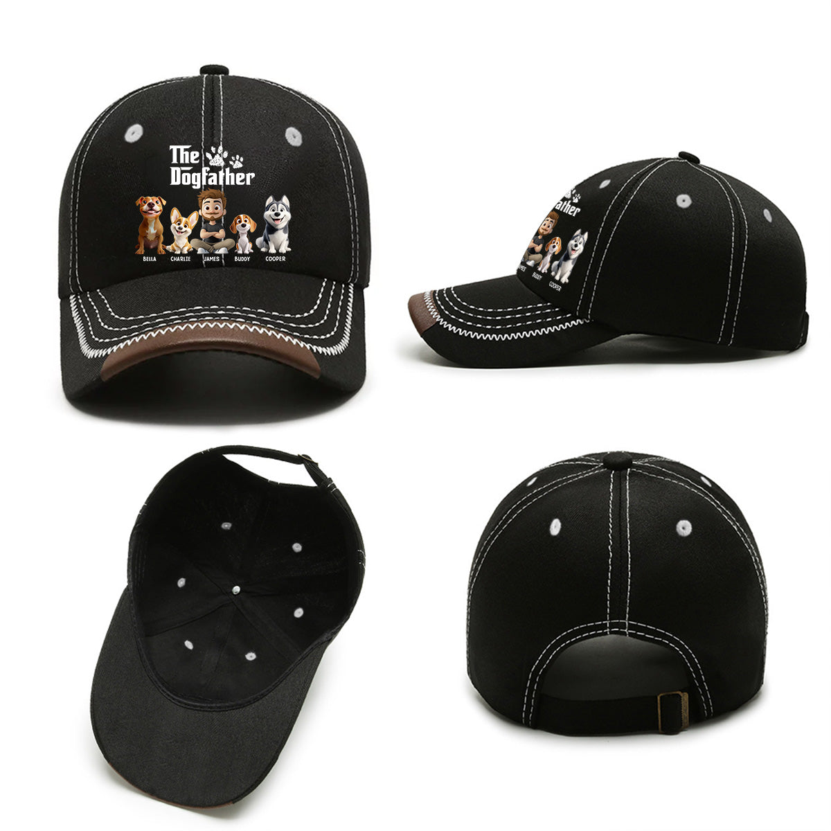 Cool Dog Father - Personalized Custom Vintage Soft Baseball Cap