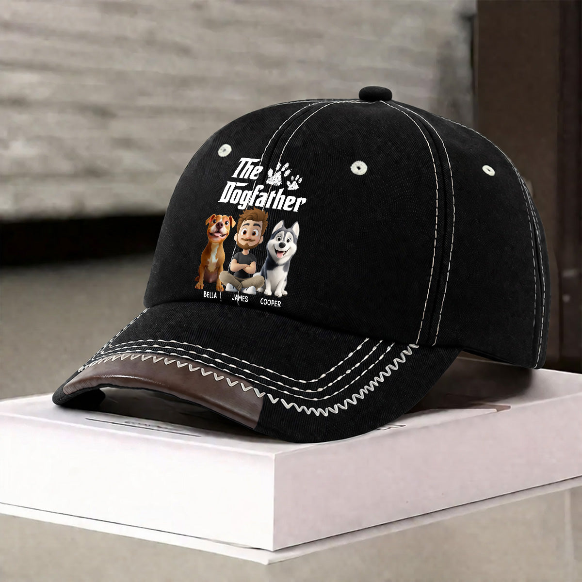 Cool Dog Father - Personalized Custom Vintage Soft Baseball Cap