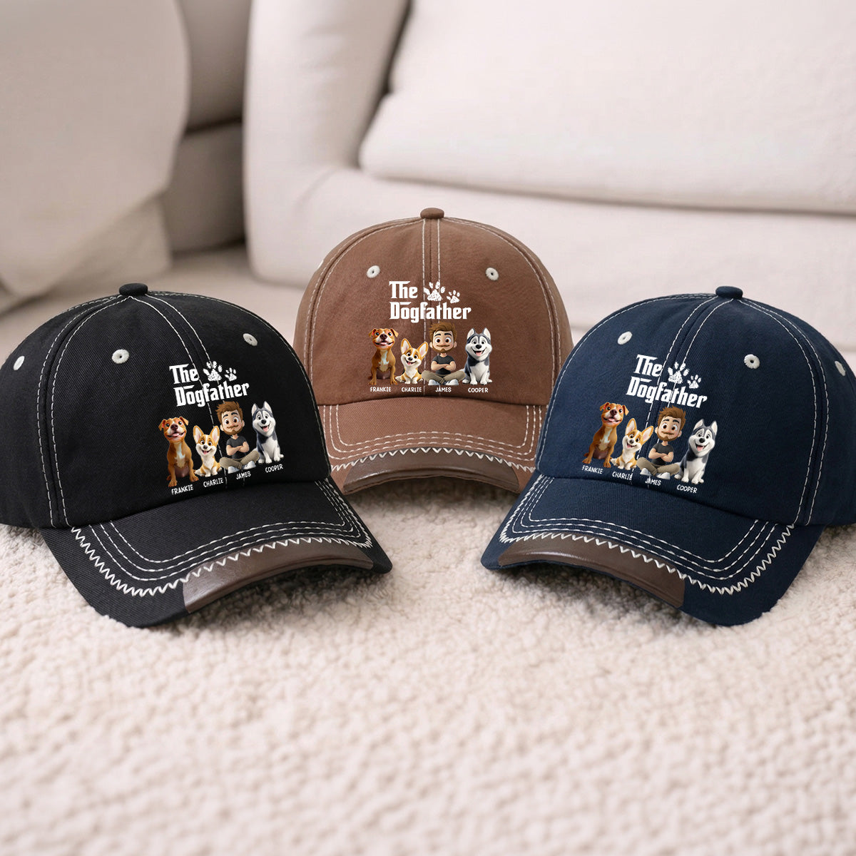 Cool Dog Father - Personalized Custom Vintage Soft Baseball Cap
