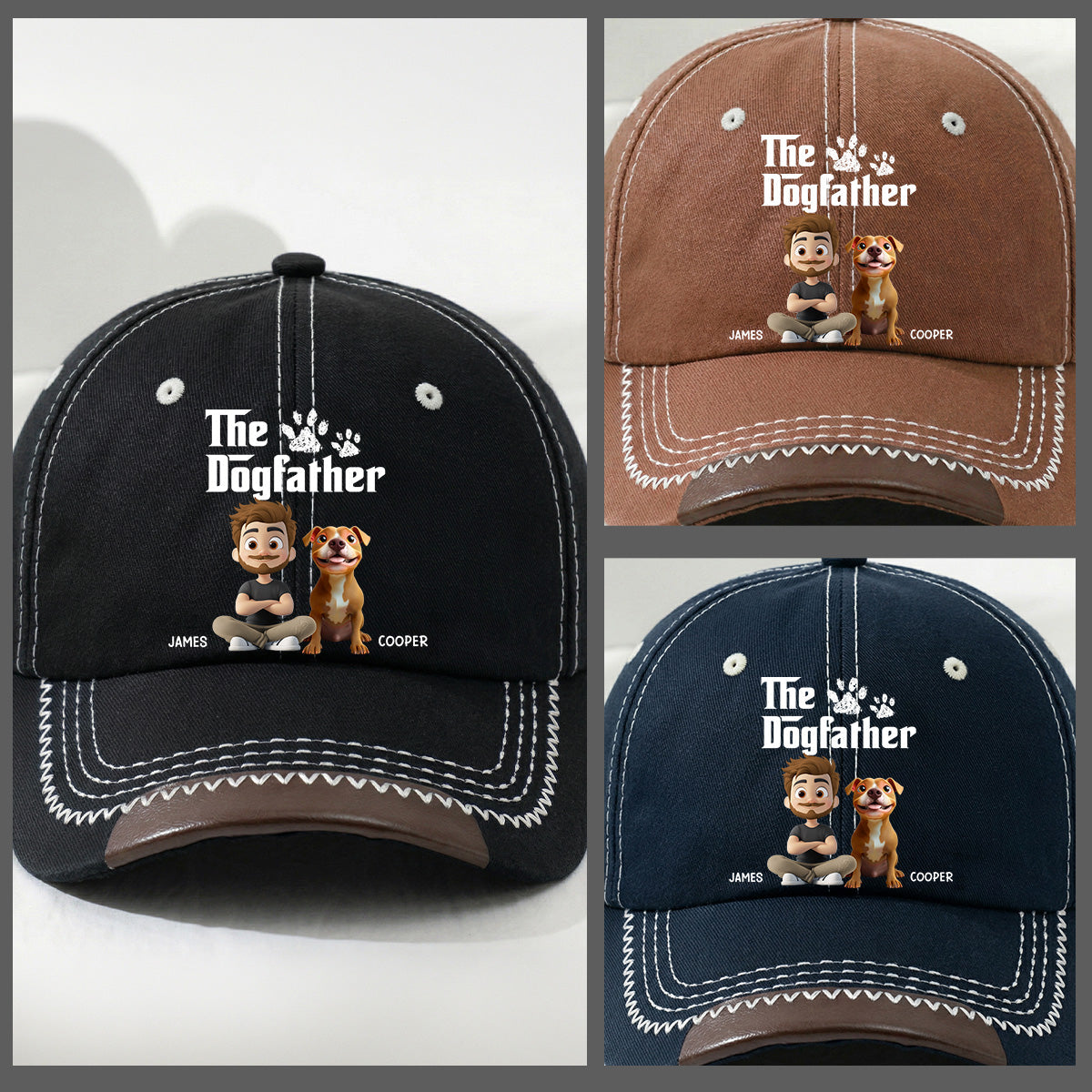 Cool Dog Father - Personalized Custom Vintage Soft Baseball Cap