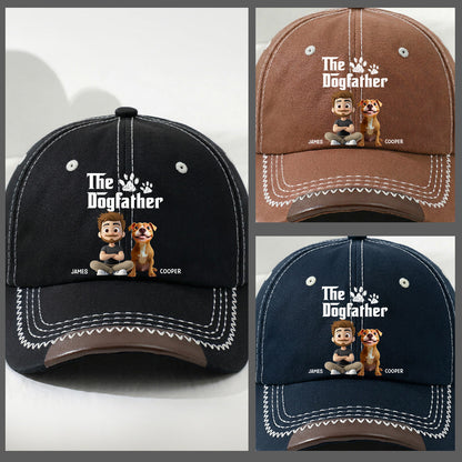 Cool Dog Father - Personalized Custom Vintage Soft Baseball Cap