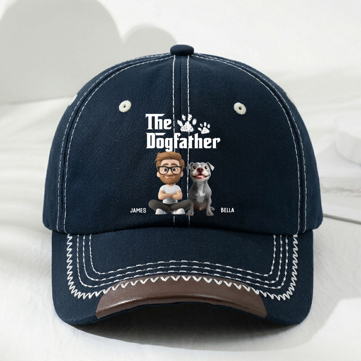 Cool Dog Father - Personalized Custom Vintage Soft Baseball Cap