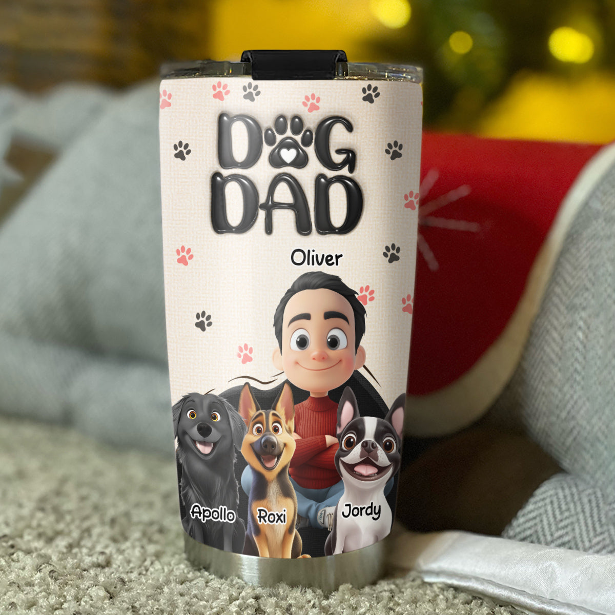 Dad Love You The Most  - Personalized Custom 3D Inflated Effect Tumbler