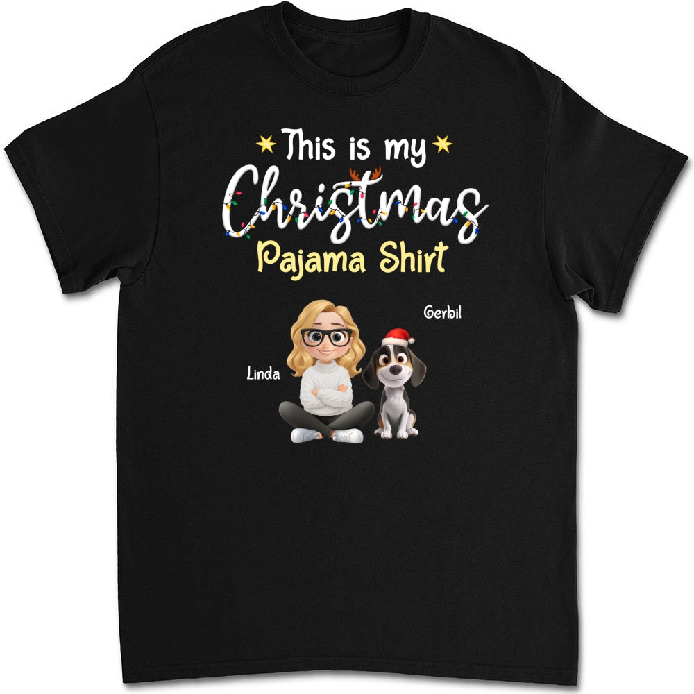 Pawjama Shirt Cartoon Christmas - Personalized Custom Unisex T-shirt