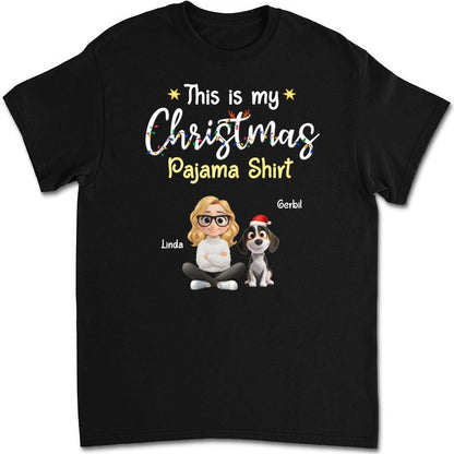 Pawjama Shirt Cartoon Christmas - Personalized Custom Unisex T-shirt