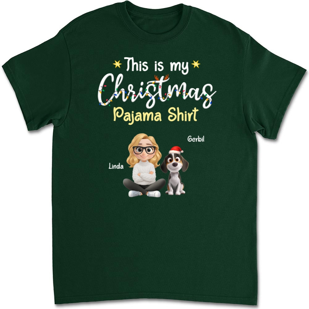 Pawjama Shirt Cartoon Christmas - Personalized Custom Unisex T-shirt