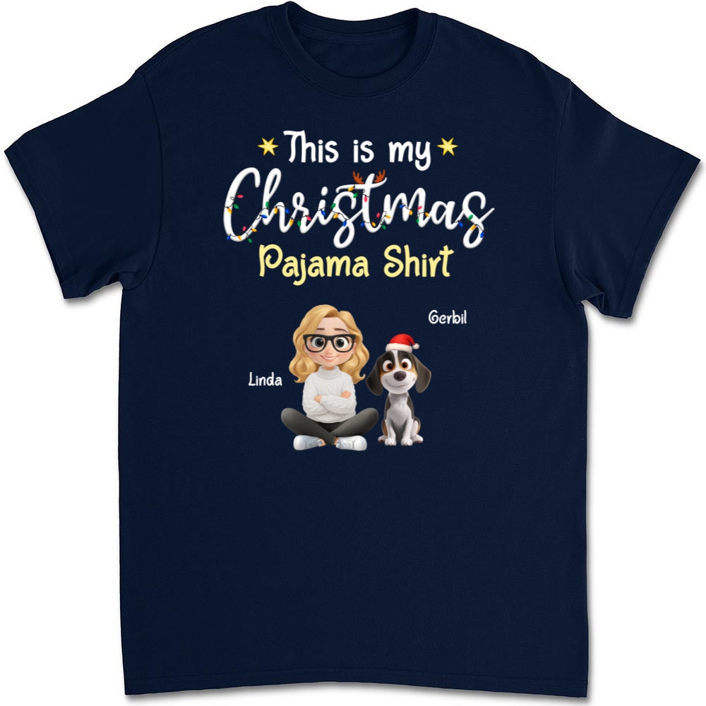 Pawjama Shirt Cartoon Christmas - Personalized Custom Unisex T-shirt