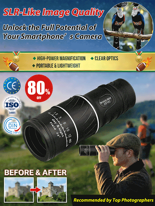 Used by American Mountain Guides! 100x HD Monocular, IPX5 Waterproof & Fog-Proof🧭🔭