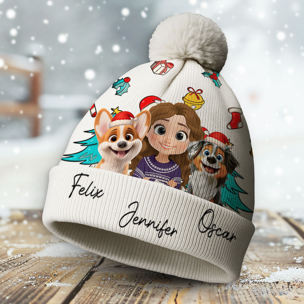 Santa Is Coming To Us - Personalized Custom Bobble Beanie Hat