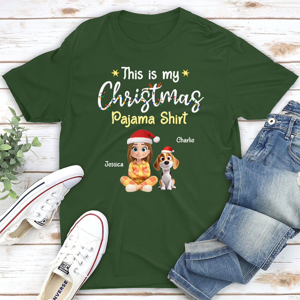 Pawjama Shirt Cartoon Christmas - Personalized Custom Unisex T-shirt