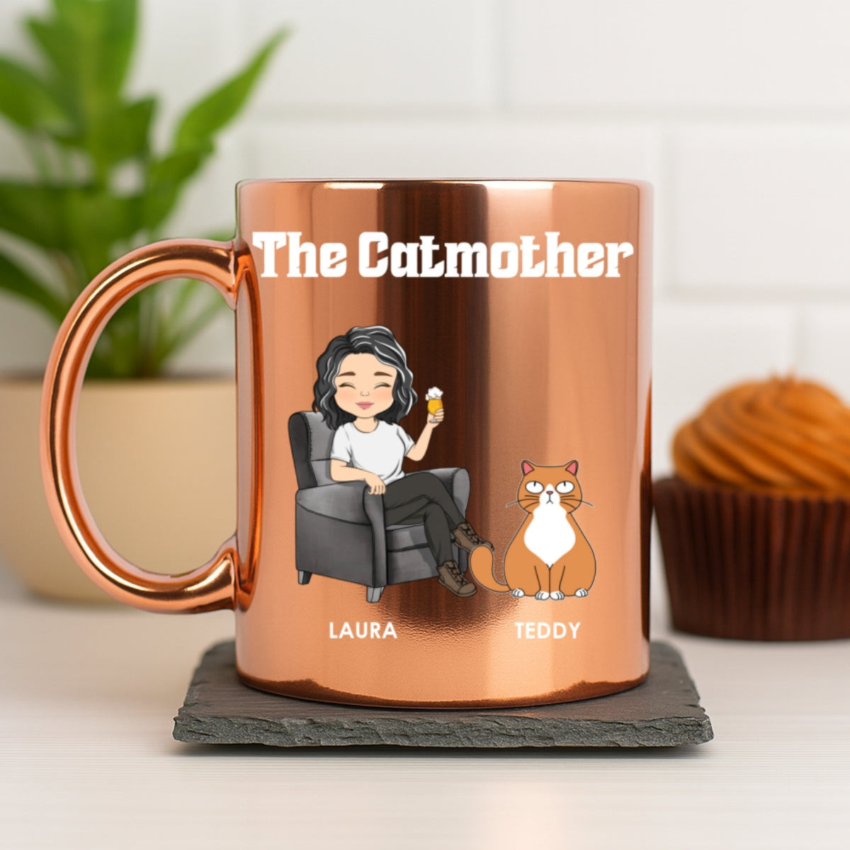 The Catmother - Personalized Custom Metallic Mug
