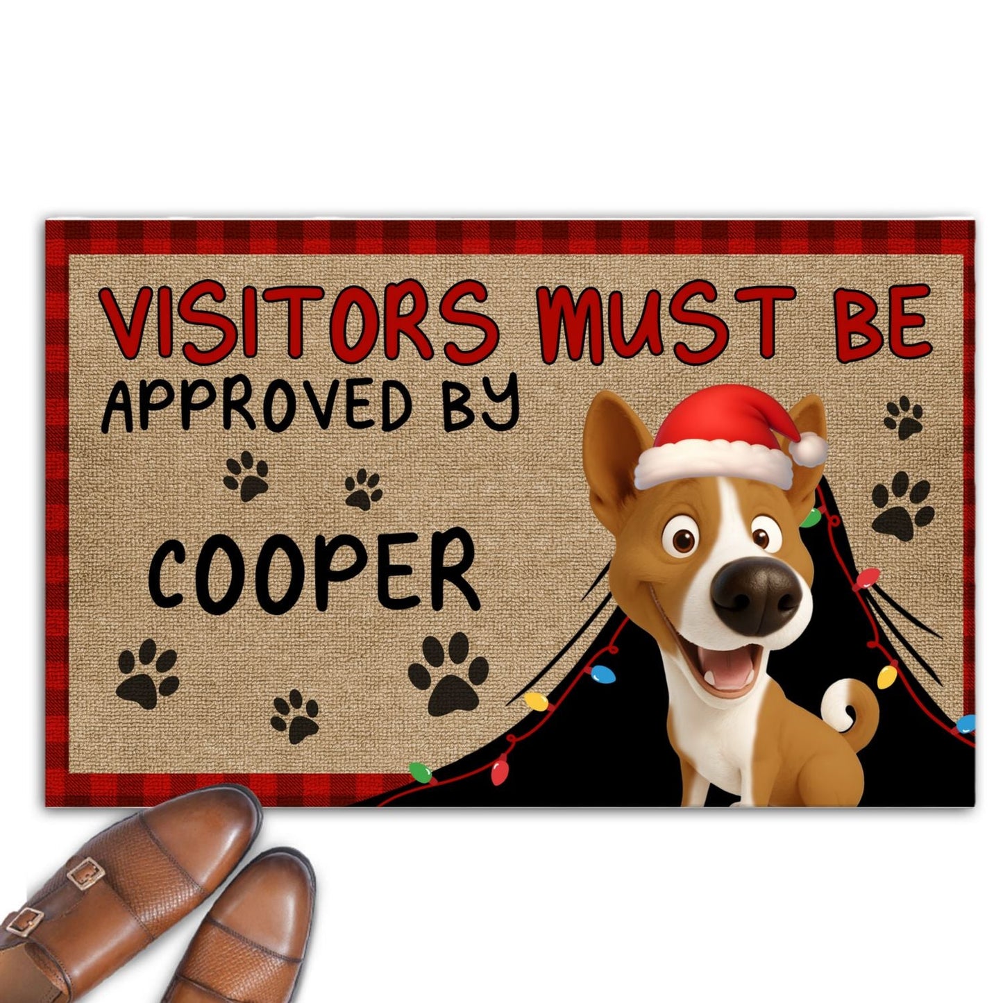 Approved By Dog Cartoon Christmas - Personalized Custom Doormat