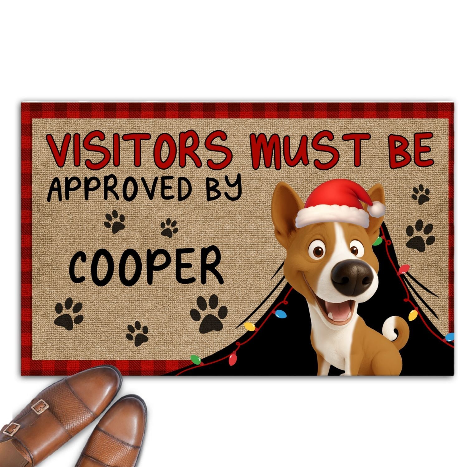 Approved By Dog Cartoon Christmas - Personalized Custom Doormat