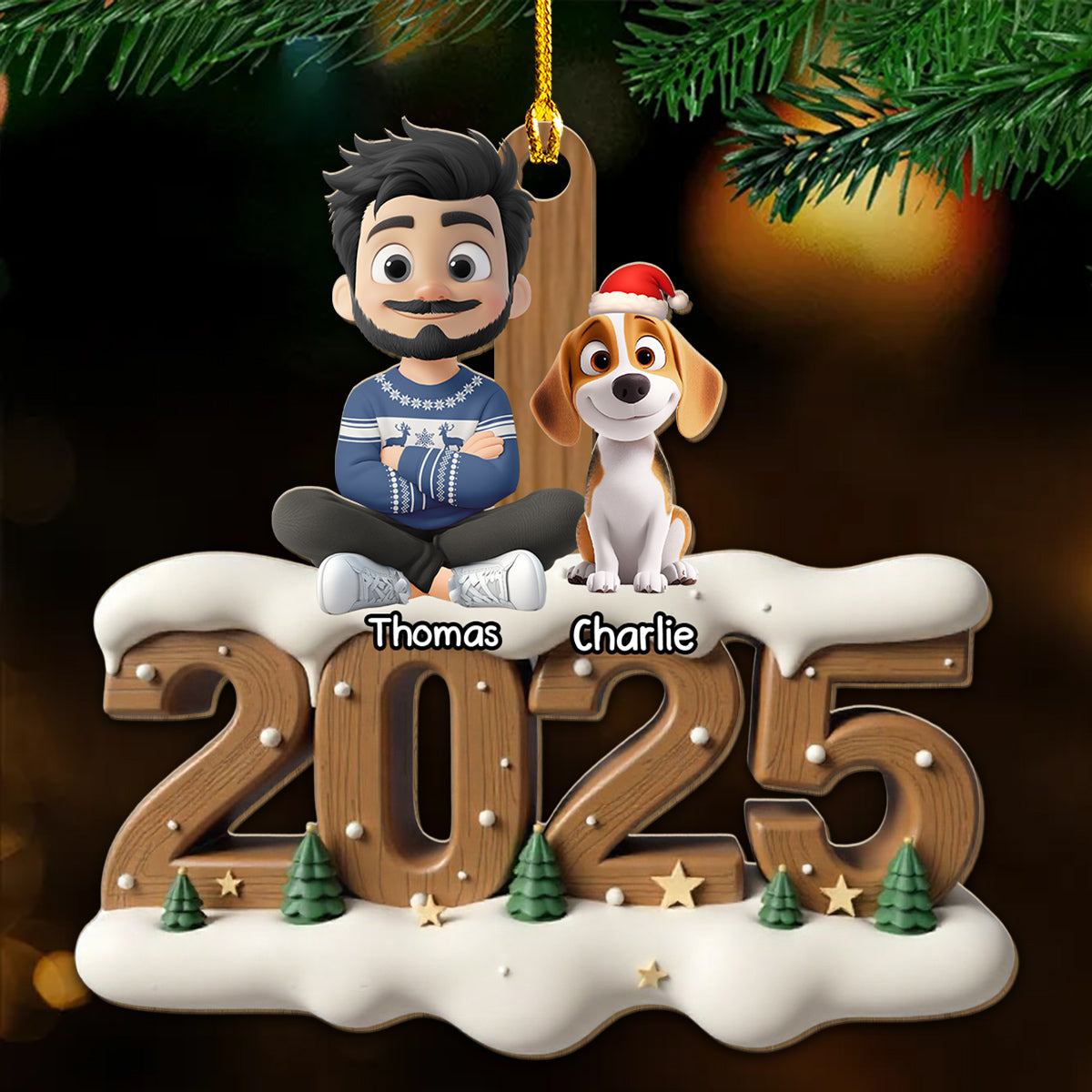 As A Whole Family Now Onwards - Personalized Custom 3D Effect Wood Ornament