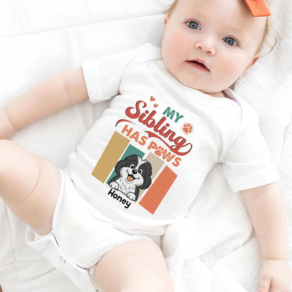 Siblings With Paws - Personalized Custom Baby Onesie
