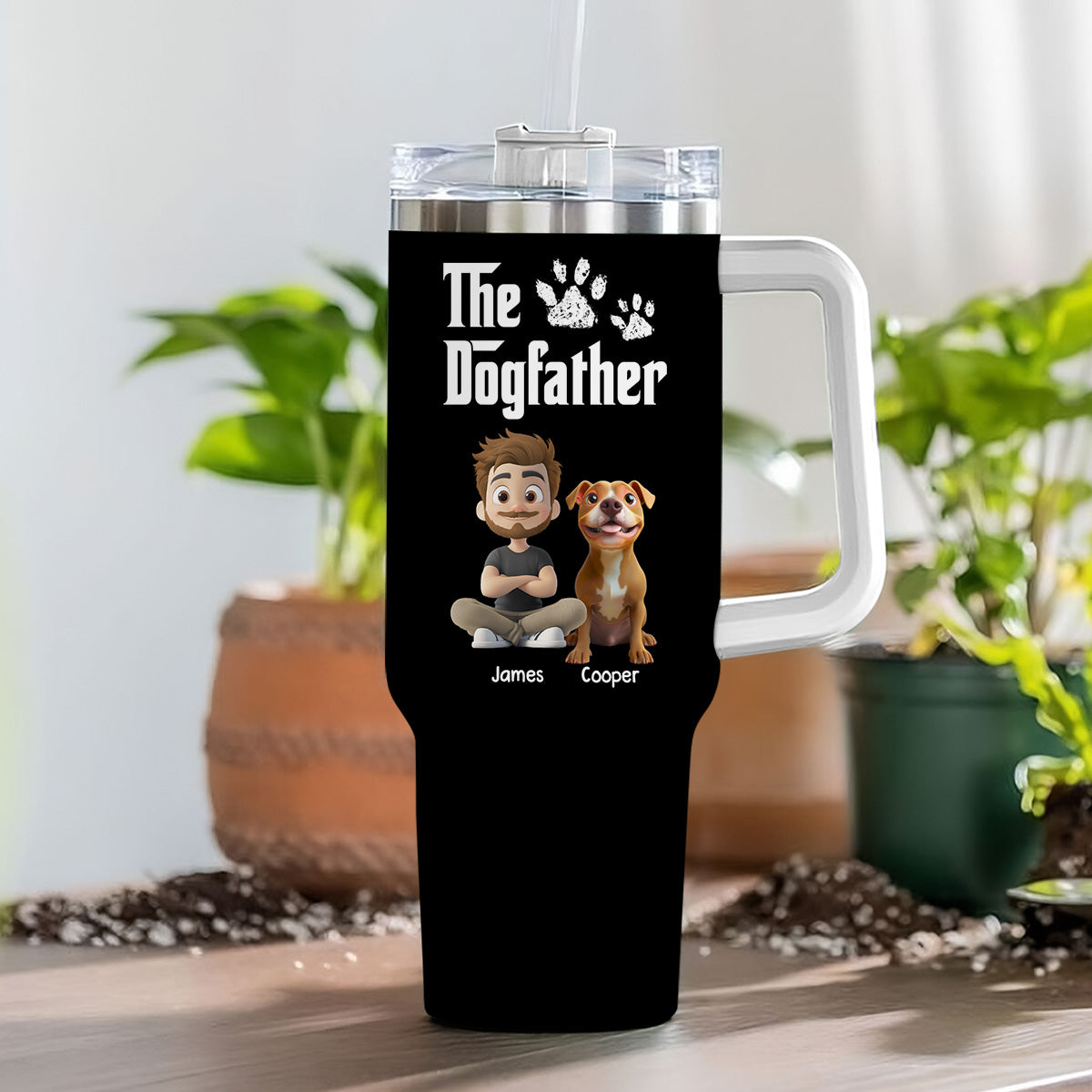 Cool Dog Father - Personalized Custom Tumbler