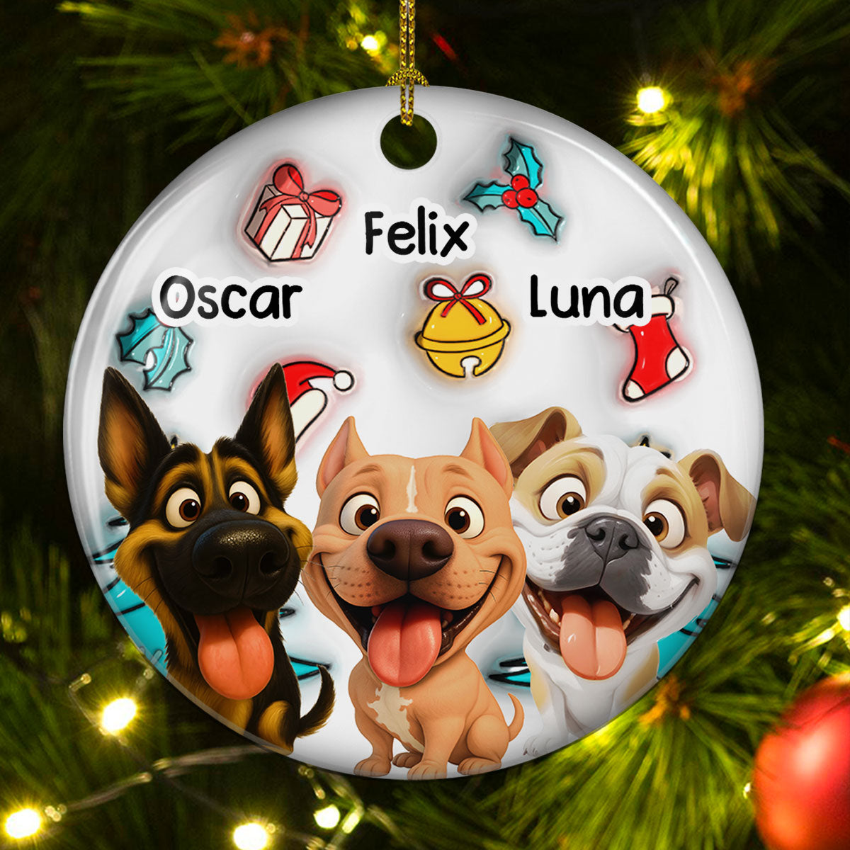 Santa Is Coming - Personalized Custom 3D Inflated Effect Ceramic Ornament