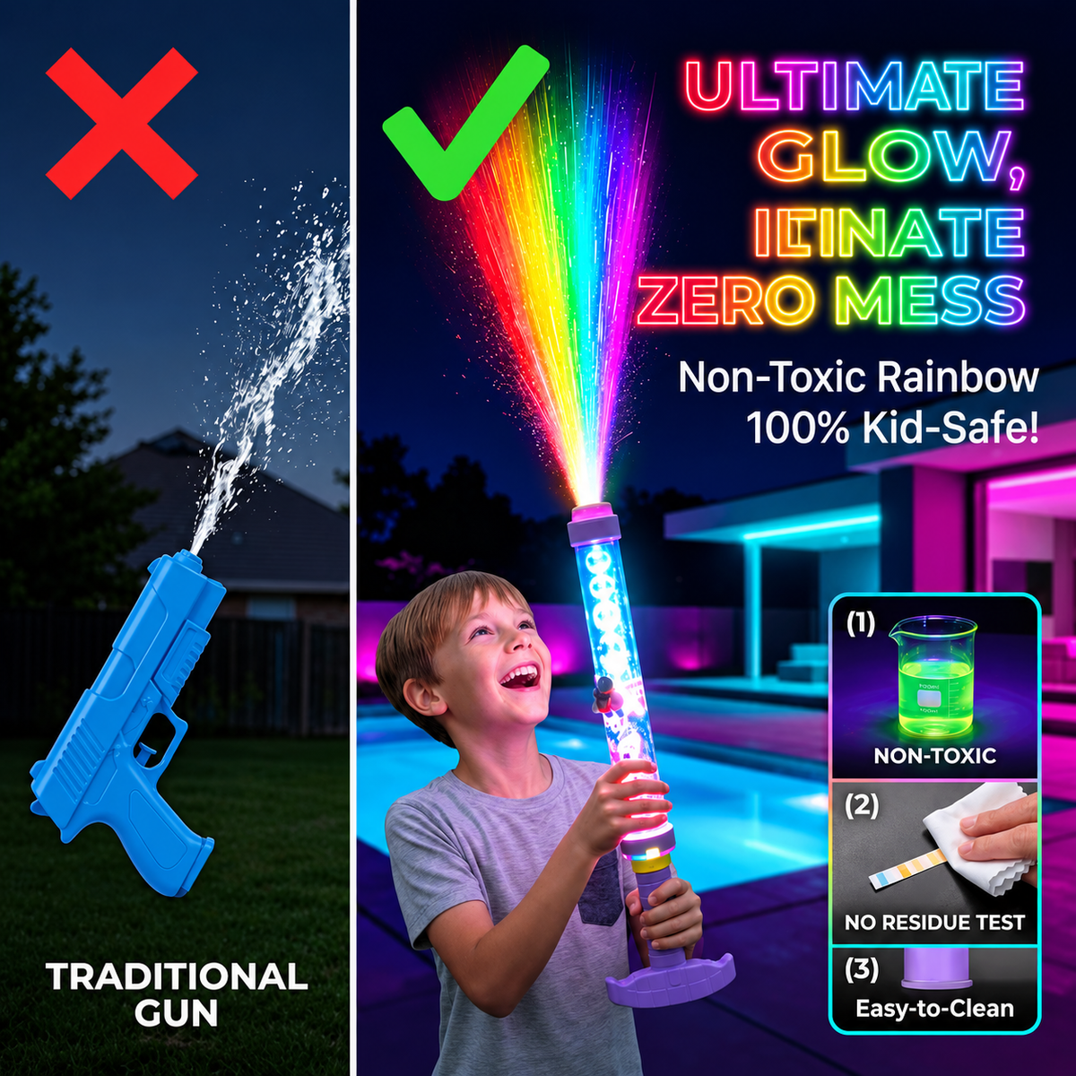 🔥 Flash Sale 50% Off Today Only! - Rainbow Glow LED Water Blaster ⚡