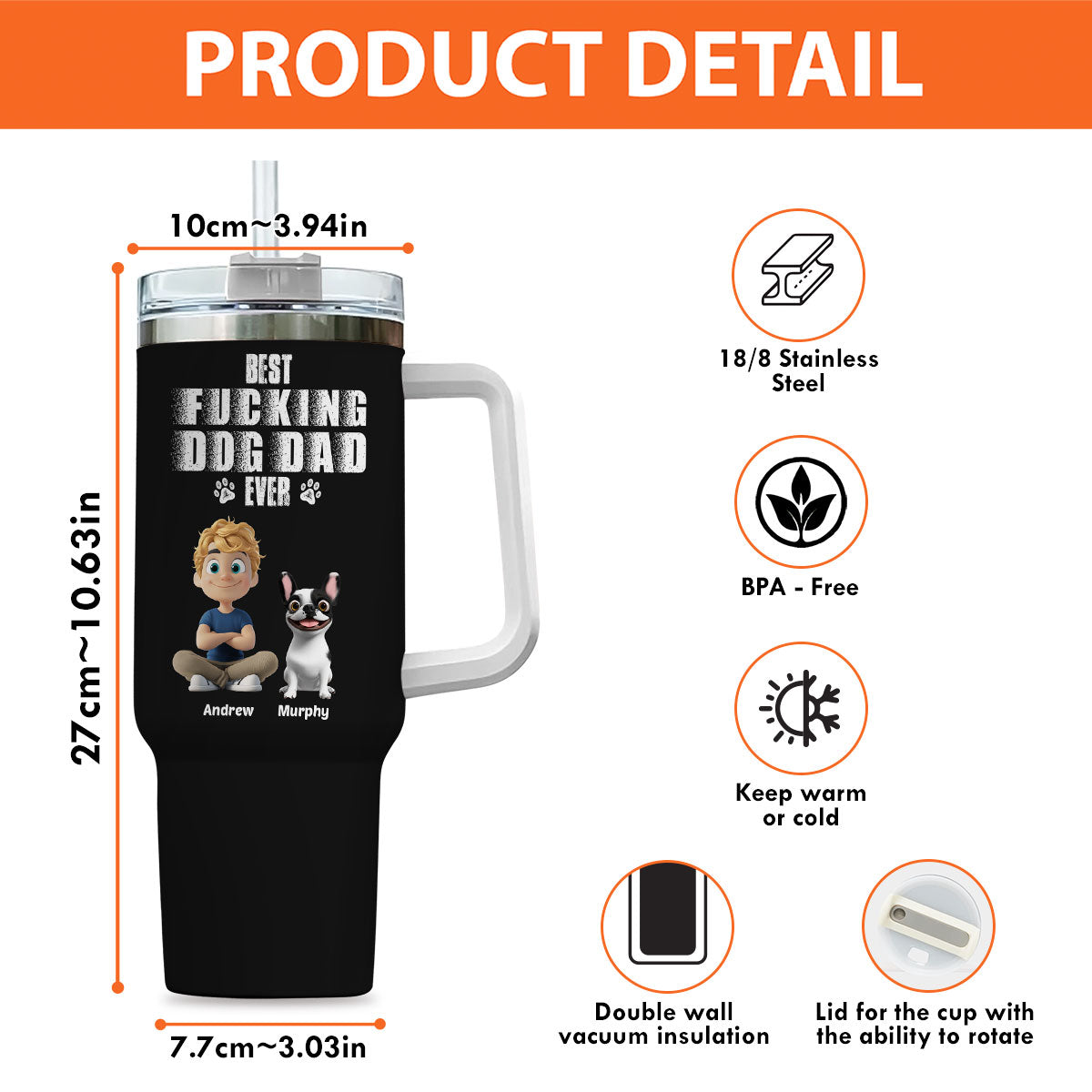Best Dad Ever - Personalized Custom Tumbler
