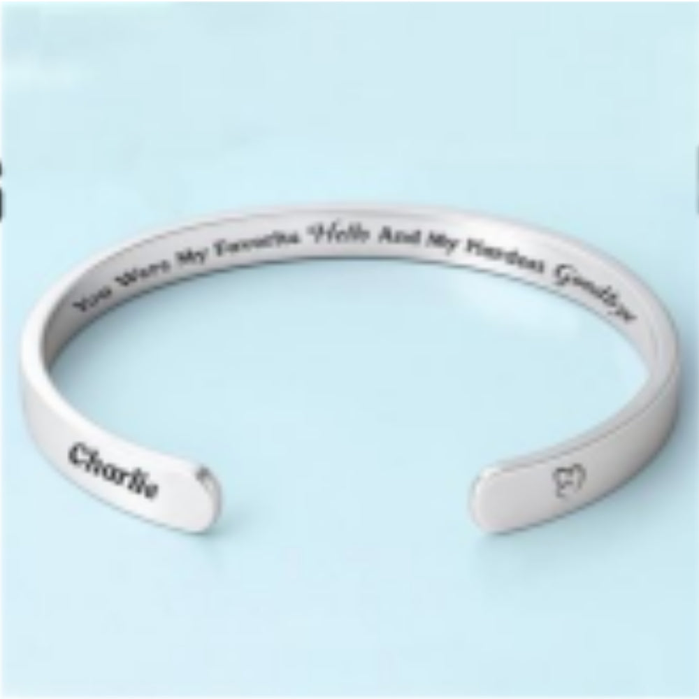 My Hardest Goodbye - Personalized Custom Bracelet Cuff