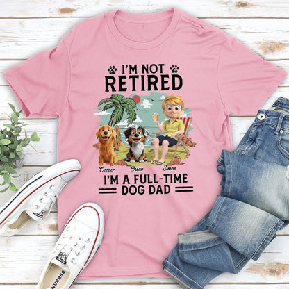 Full-time Dog Mom Dad Cartoon - Personalized Custom Unisex T-Shirt