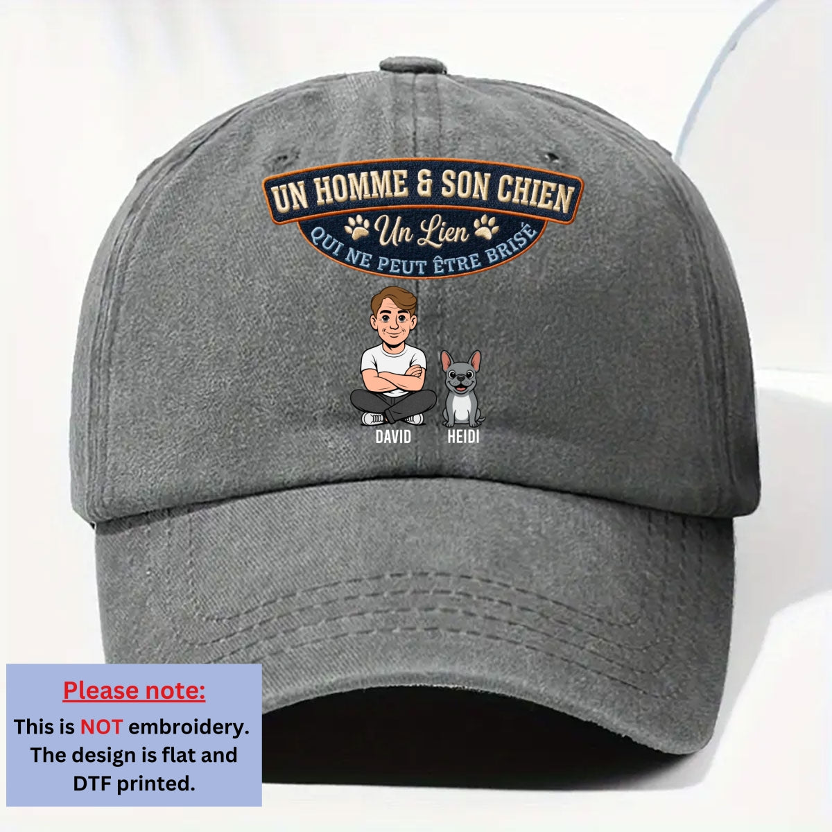 Pour Toujours Mon Chien - Casquette En Denim Vintage Délavé Personnalisée